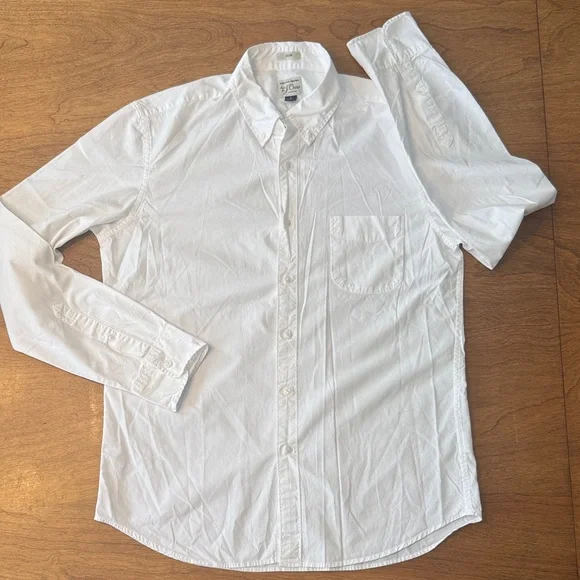 J. Crew Stretch Slim Fit White Button Down Shirt - Picture 1 of 8